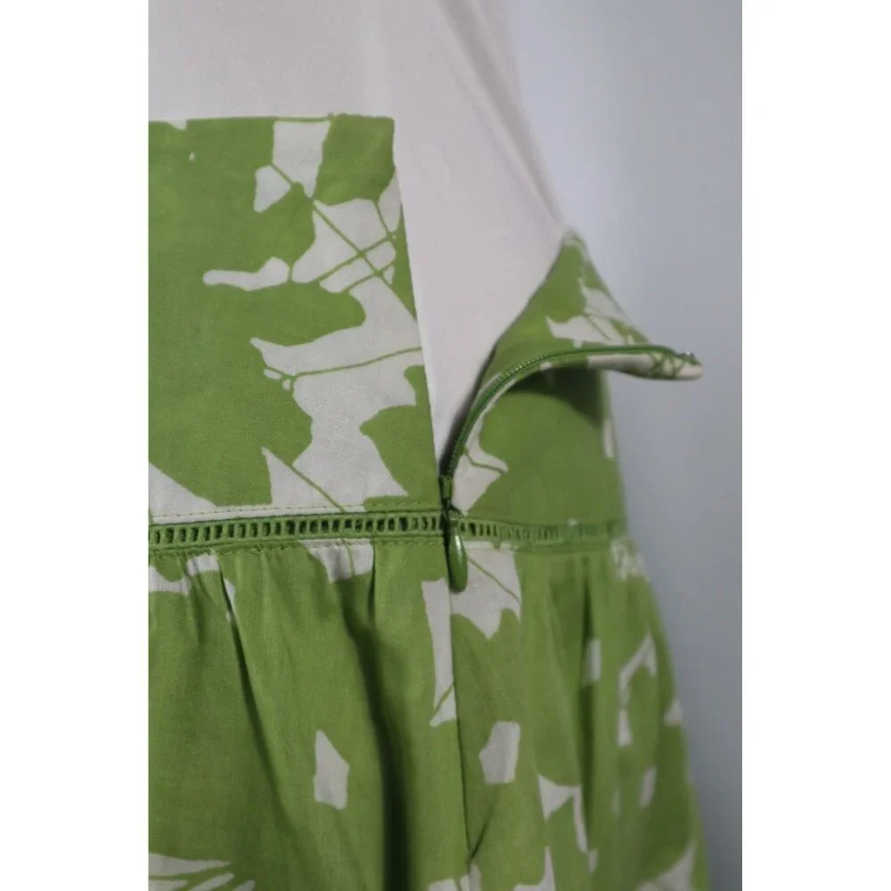 Apt 9‎ Women's Green & White Floral Print Skirt Size 8